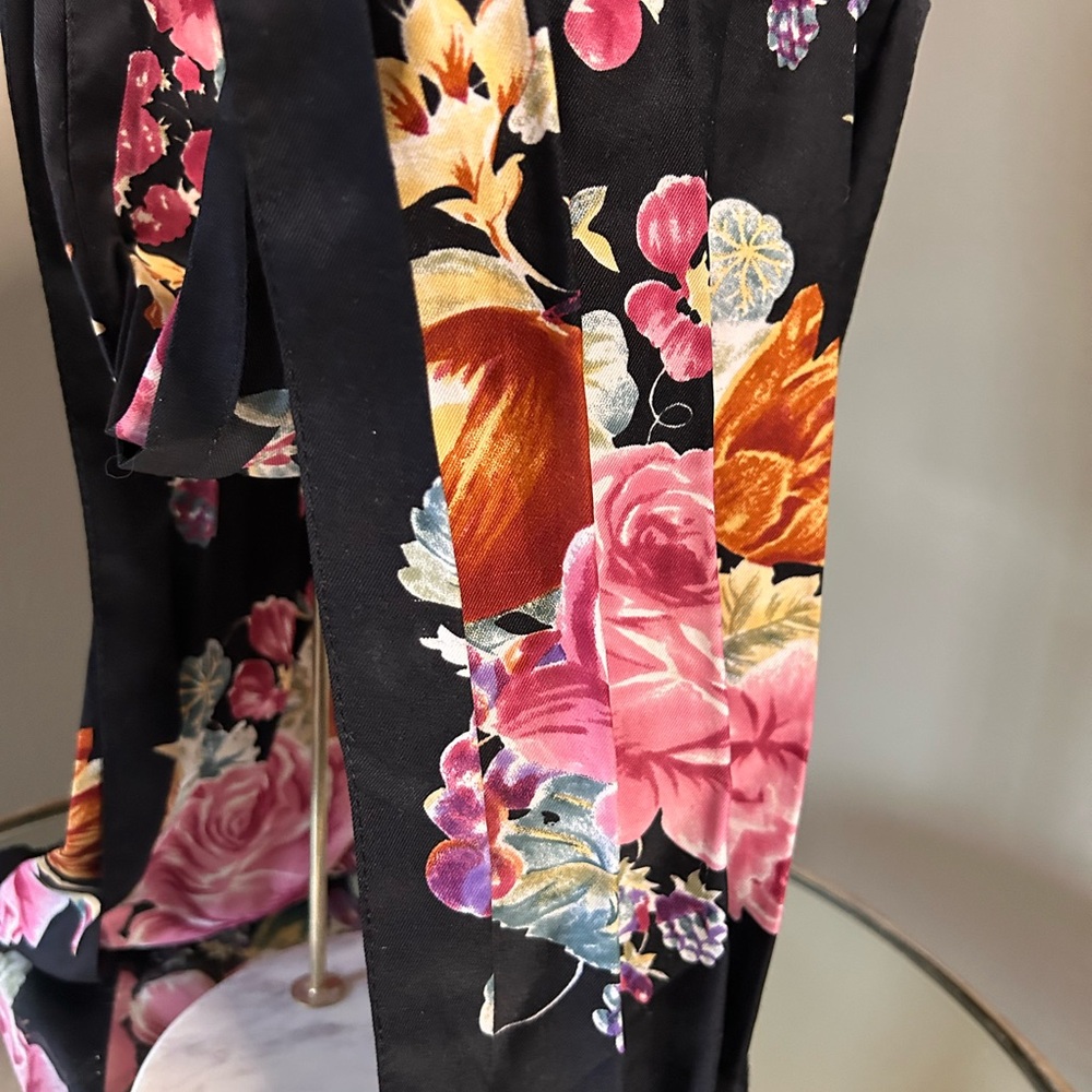 Floral Black Scarf